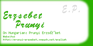 erzsebet prunyi business card
